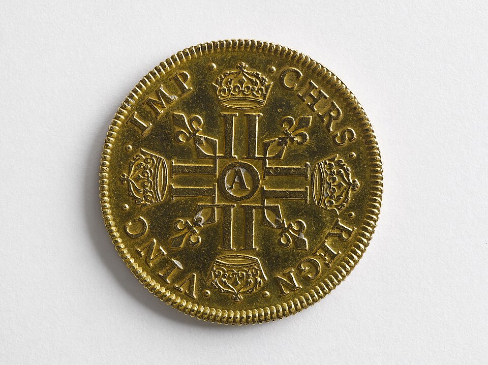 Quadruple louis d’or de Louis XIII, 1640 — revers